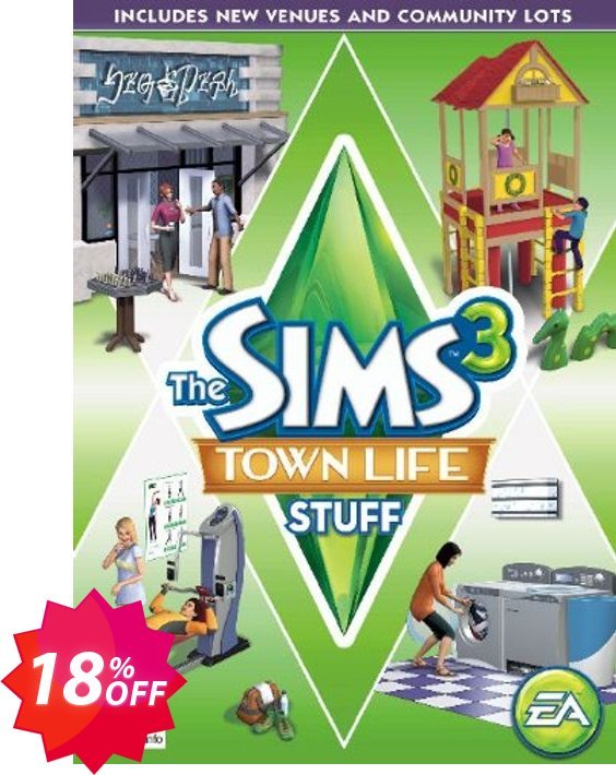 The Sims 3: Town Life Stuff PC/MAC Coupon code 18% discount 