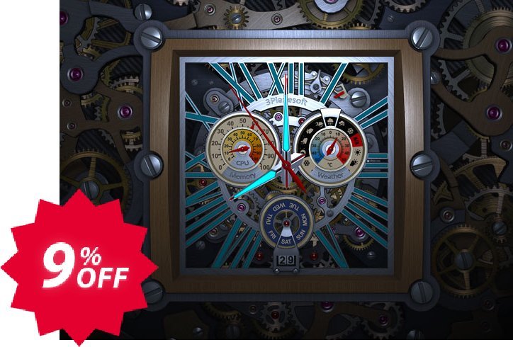 3PlaneSoft Skeleton Clock 3D Screensaver Coupon code 9% discount 
