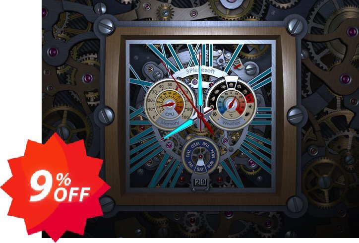 3PlaneSoft Skeleton Clock 3D Screensaver Coupon code 9% discount 