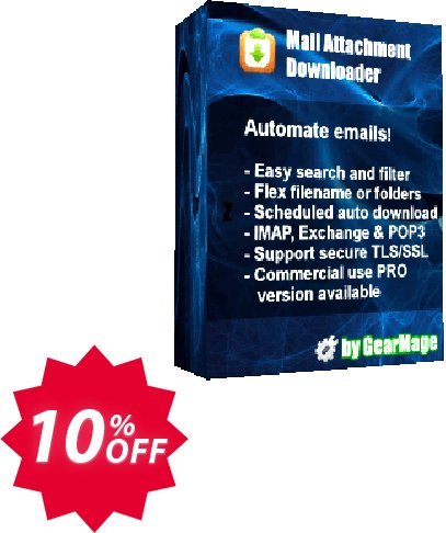 Mail Attachment Downloader PRO Client, Single Plan  Coupon code 10% discount 