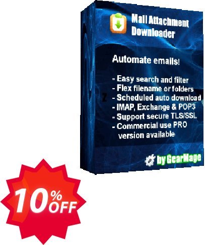 Mail Attachment Downloader PRO Upgrade, Single Plan  Coupon code 10% discount 