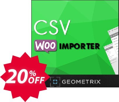 CSV WooImporter, Add-on  Coupon code 20% discount 