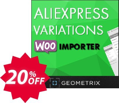 Aliexpress Variations WooImporter, Add-on  Coupon code 20% discount 