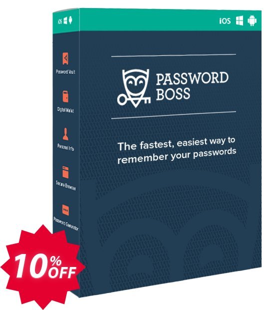 Password Boss Family, 5 Users  Coupon code 10% discount 