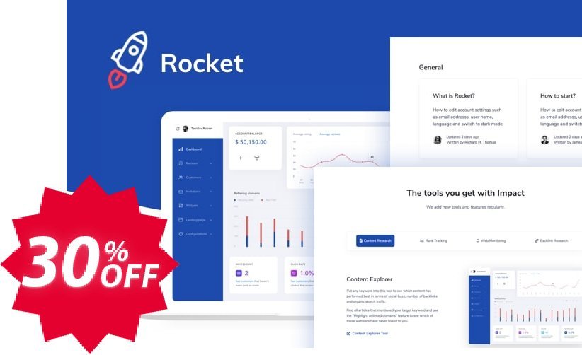 Themesberg Rocket - SaaS Bootstrap 4 Template Coupon code 30% discount 