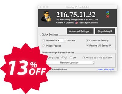 Hide My IP for MAC Coupon code 13% discount 