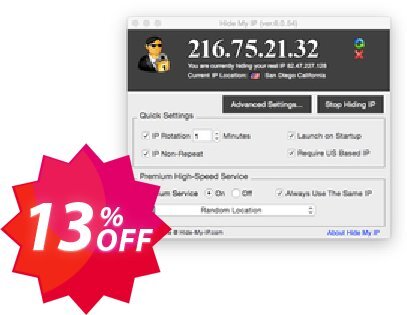 Hide My IP for MAC Coupon code 13% discount 