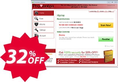 Preventon Antivirus Pro Coupon code 32% discount 