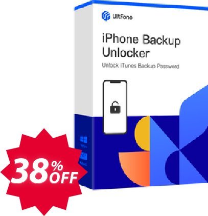 UltFone iPhone Backup Unlocker, WINDOWS Version - Monthly/5 Devices Coupon code 33% discount 