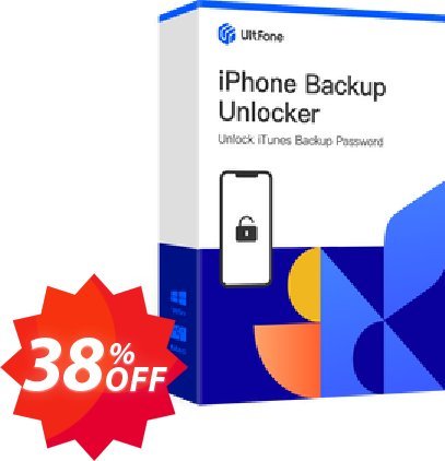 UltFone iPhone Backup Unlocker, WINDOWS Version - Yearly/15 Devices Coupon code 31% discount 