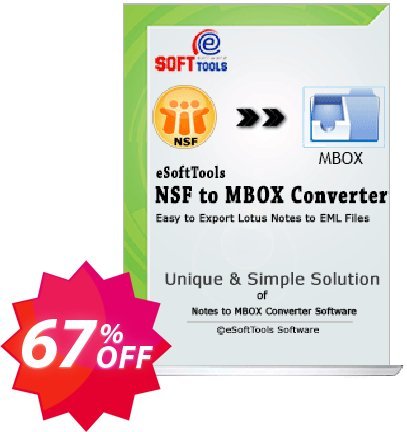 eSoftTools NSF to MBOX Converter Coupon code 67% discount 