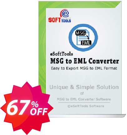 eSoftTools MSG to EML Converter Coupon code 67% discount 