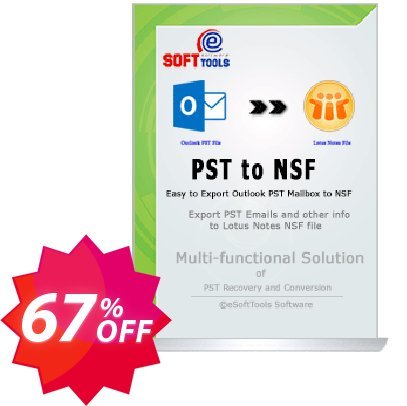 eSoftTools PST to NSF Converter Coupon code 67% discount 
