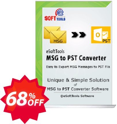 eSoftTools MSG to PST Converter Coupon code 68% discount 