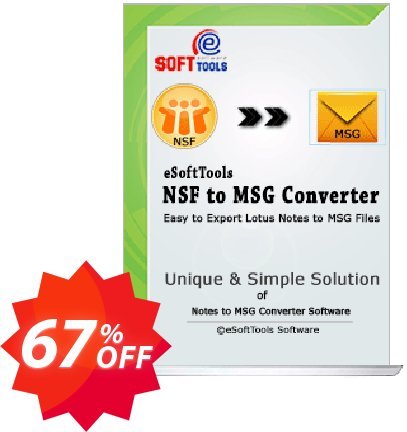 eSoftTools NSF to MSG Converter Coupon code 67% discount 