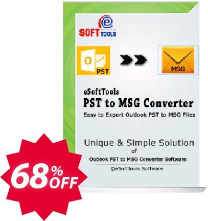eSoftTools PST to MSG Converter Coupon code 68% discount 
