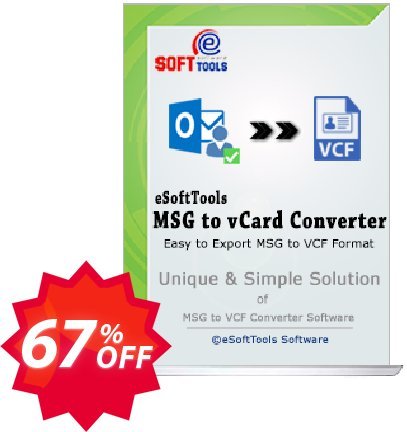 eSoftTools MSG to vCard Converter - Corporate Plan Coupon code 67% discount 