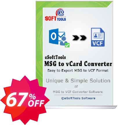 eSoftTools MSG to vCard Converter - Techcnician Plan Coupon code 67% discount 