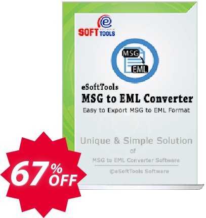 eSoftTools MSG to EML Converter - Corporate Plan Coupon code 67% discount 