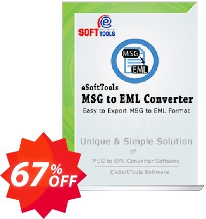 eSoftTools MSG to EML Converter - Enterprise Plan Coupon code 67% discount 