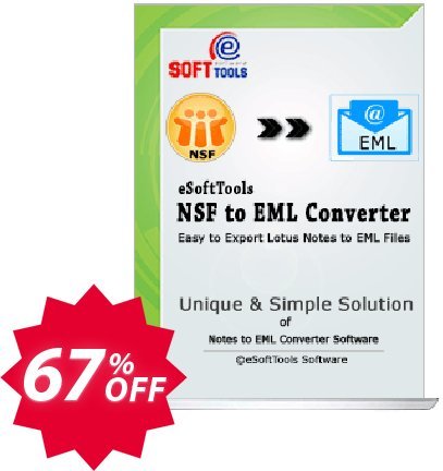 eSoftTools NSF to EML Converter - Corporate Plan Coupon code 67% discount 