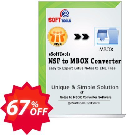 eSoftTools NSF to MBOX Converter - Enterprise Plan Coupon code 67% discount 
