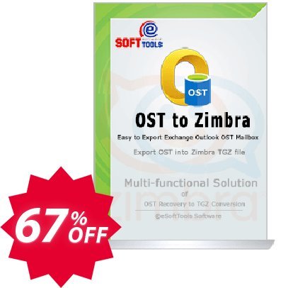 eSoftTools OST to Zimbra Converter - Enterprise Plan Coupon code 67% discount 