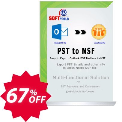 eSoftTools PST to NSF Converter - Corporate Plan Coupon code 67% discount 