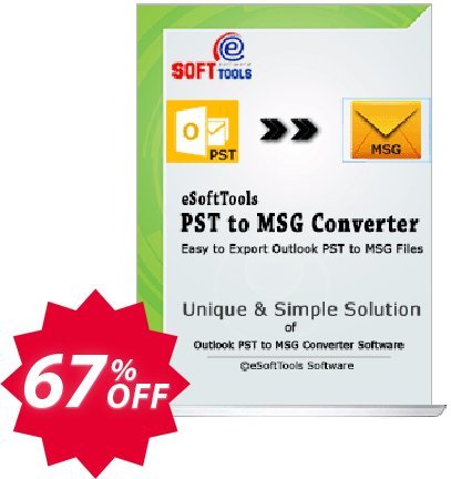 eSoftTools PST to MSG Converter - Corporate Plan Coupon code 67% discount 