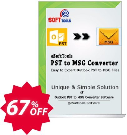 eSoftTools PST to MSG Converter - Corporate Plan Coupon code 30% discount 