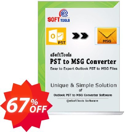 eSoftTools PST to MSG Converter - Enterprise Plan Coupon code 67% discount 