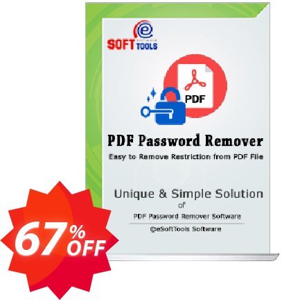 eSoftTools PDF Password Remover - Technician Plan Coupon code 67% discount 