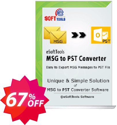 eSoftTools MSG to PST Converter - Corporate Plan Coupon code 67% discount 