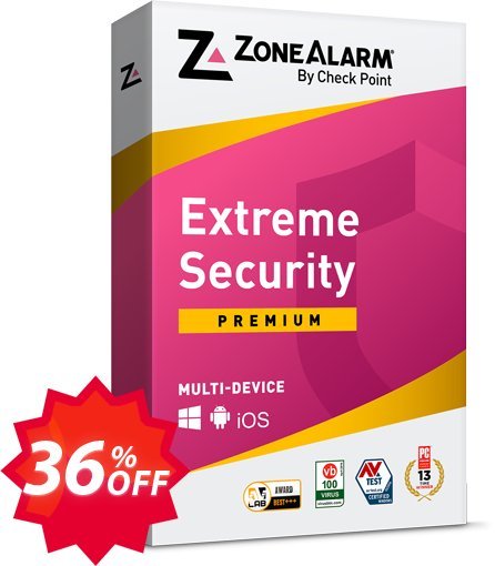 ZoneAlarm Extreme Security, 25 Devices  Coupon code 36% discount 