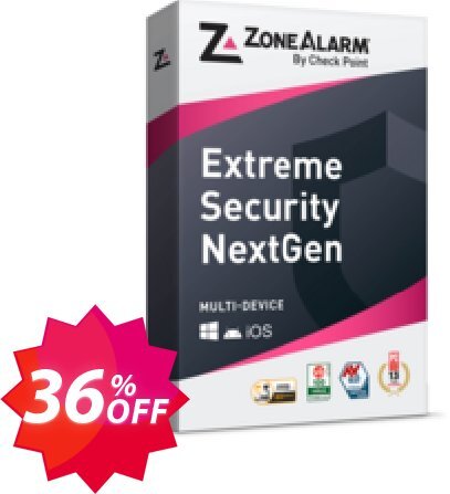 ZoneAlarm Extreme Security, 25 Devices  Coupon code 36% discount 