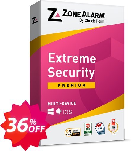 ZoneAlarm Extreme Security, 10 Devices  Coupon code 36% discount 