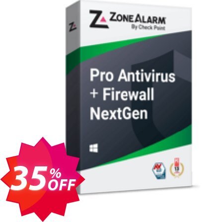 ZoneAlarm Pro Antivirus + Firewall, 10 PCs Plan  Coupon code 35% discount 