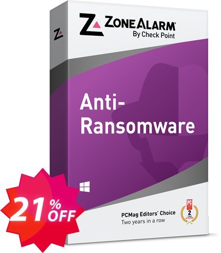 ZoneAlarm Anti-Ransomware, 10 PCs Plan  Coupon code 21% discount 