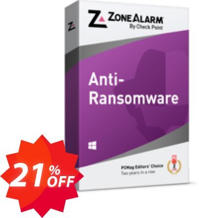 ZoneAlarm Anti-Ransomware, 10 PCs Plan  Coupon code 21% discount 