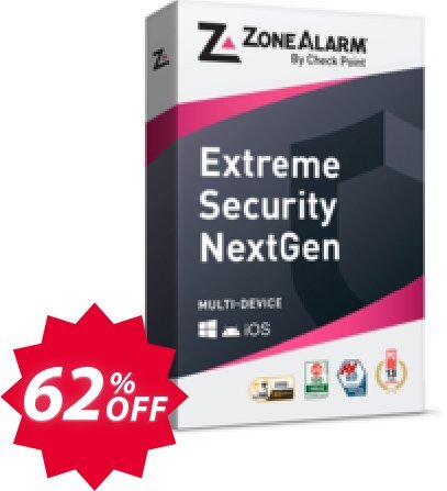 ZoneAlarm Extreme Security, 5 Devices  Coupon code 62% discount 