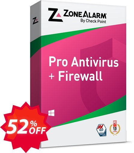 ZoneAlarm Pro Antivirus + Firewall Coupon code 52% discount 