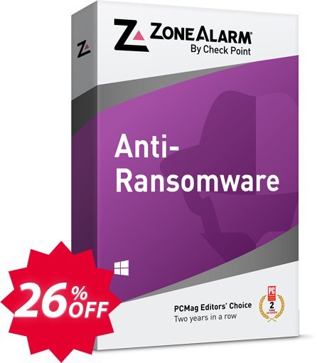 ZoneAlarm Anti-Ransomware Coupon code 26% discount 
