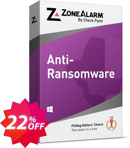 ZoneAlarm Anti-Ransomware, 3 PCs Plan  Coupon code 22% discount 