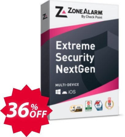 ZoneAlarm Extreme Security NextGen, 50 Devices  Coupon code 36% discount 