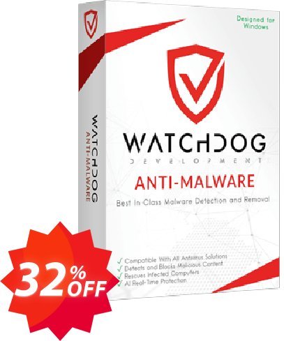 Watchdog Anti-Malware Yearly / 1 PC Coupon code 32% discount 