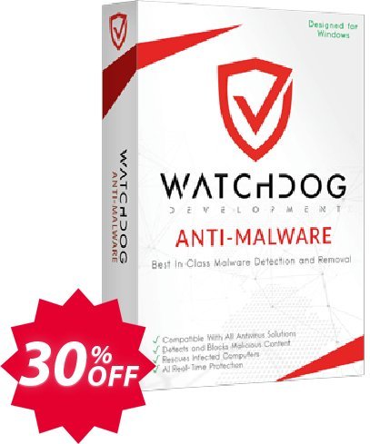 Watchdog Anti-Malware 2 year / 5 PC Coupon code 30% discount 
