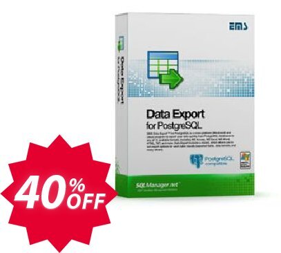 EMS Data Export for PostgreSQL, Business + Yearly Maintenance Coupon code 40% discount 