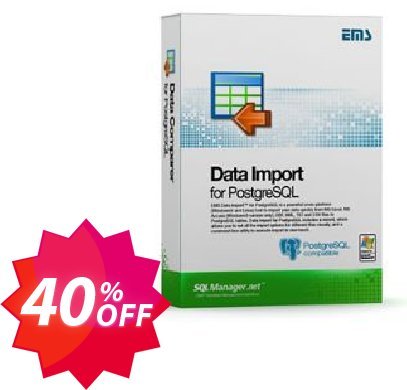 EMS Data Import for PostgreSQL, Business + Yearly Maintenance Coupon code 40% discount 