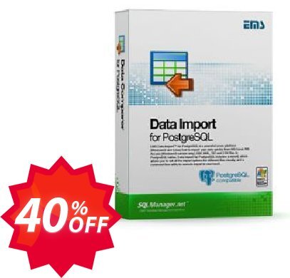 EMS Data Import for PostgreSQL, Business + Yearly Maintenance Coupon code 40% discount 