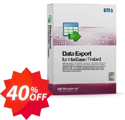 EMS Data Export for InterBase/Firebird, Business + Yearly Maintenance Coupon code 40% discount 